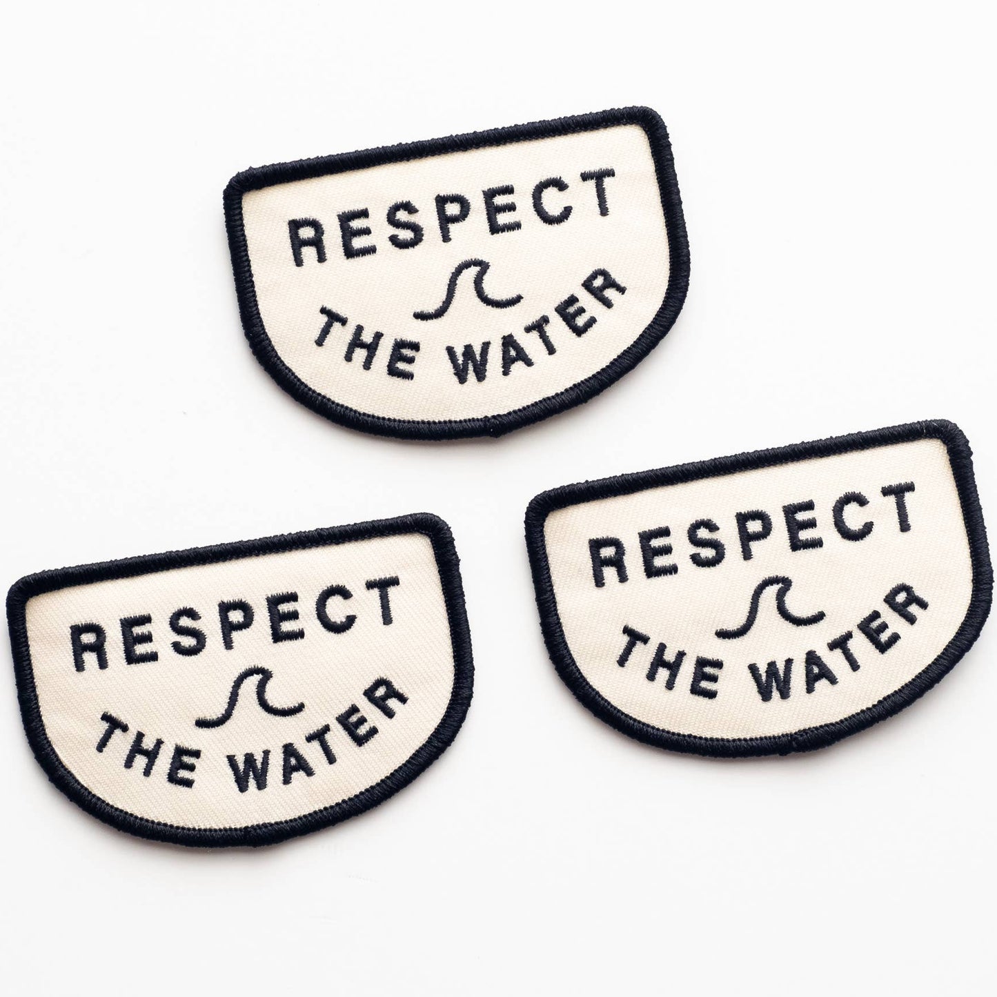 Embroidered 'Respect the Water' Iron-on Patch