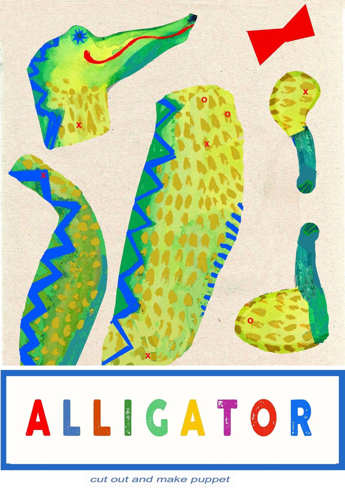 Cut & Make Paper Alligator Puppet