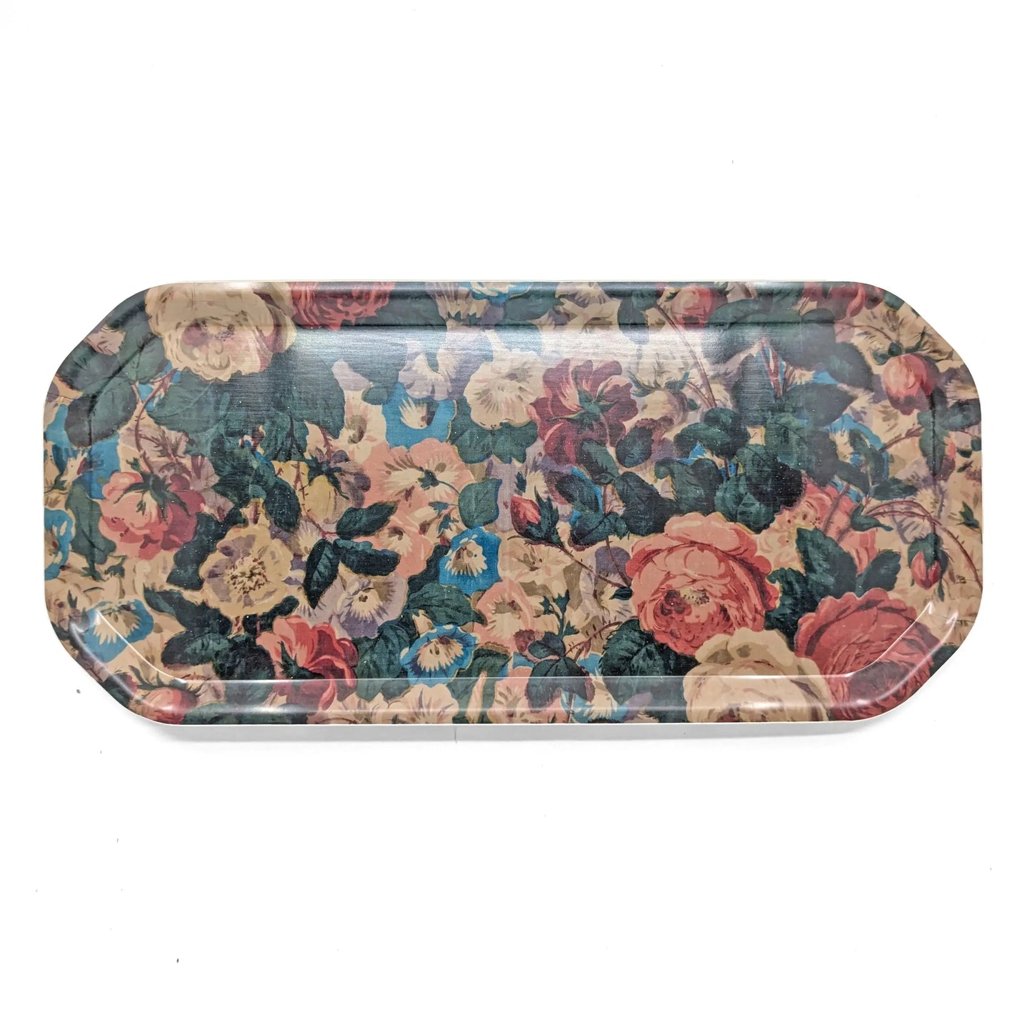 Large Octagonal Birchwood Tray - Chintz