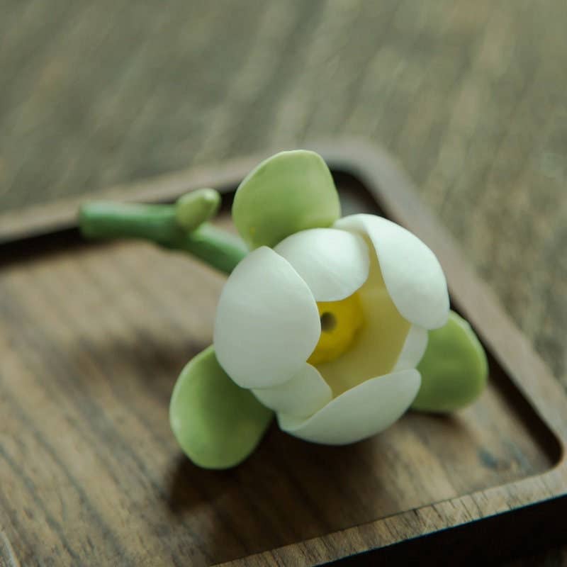 Ceramic Magnolia Flower Incense Holder
