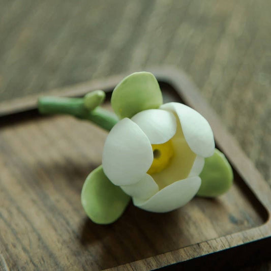 Ceramic Magnolia Flower Incense Holder