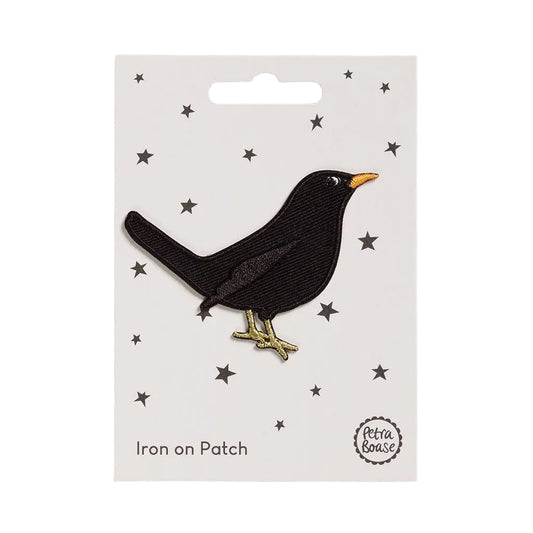 Embroidered Black Bird Iron-on Patch