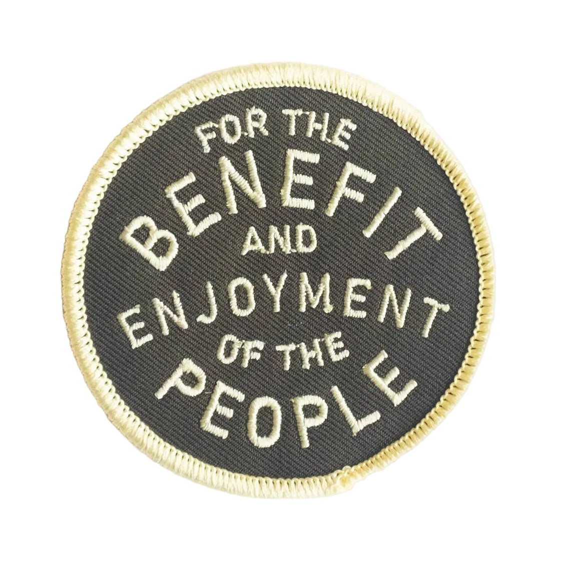 Embroidered 'For The Benefit and Enjoyment of The People' Iron-on Patch