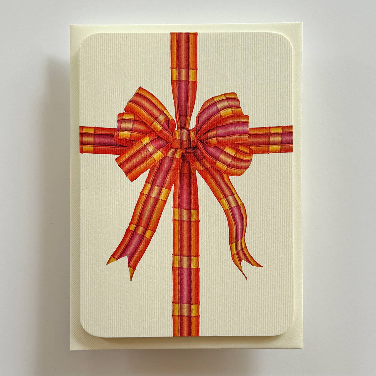 Orange & Pink Bow Greeting Card