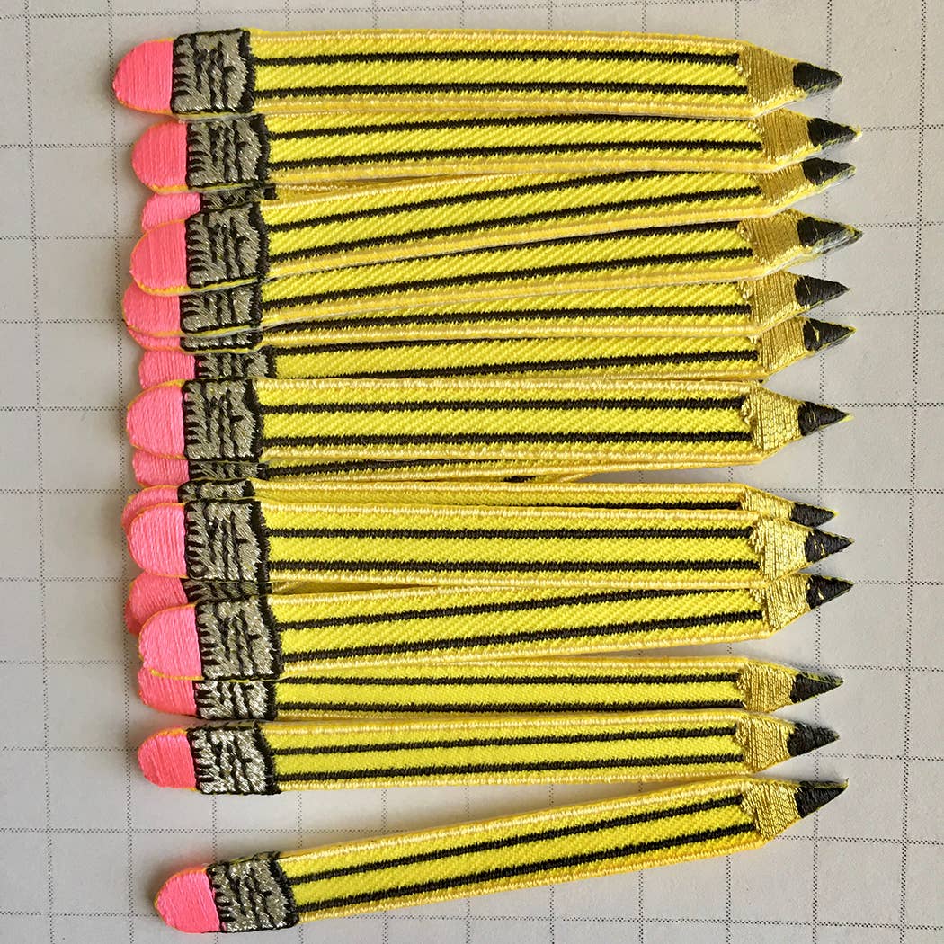 Embroidered Pencil Iron-on Patch