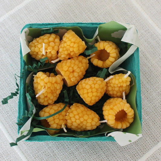 Golden Raspberry Birthday Candles - 10