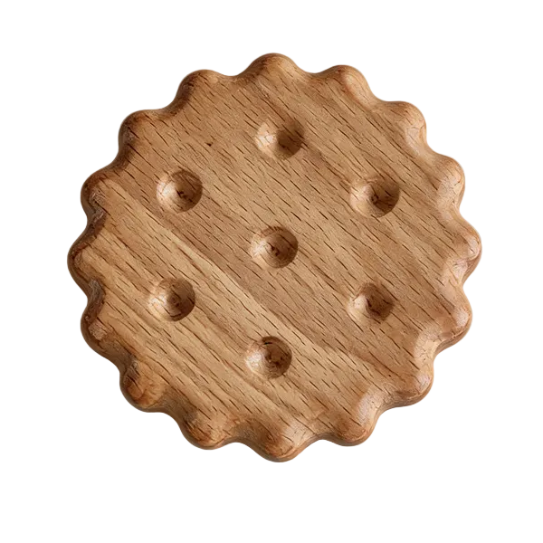 Round Wooden Biscuit Coaster: Beech