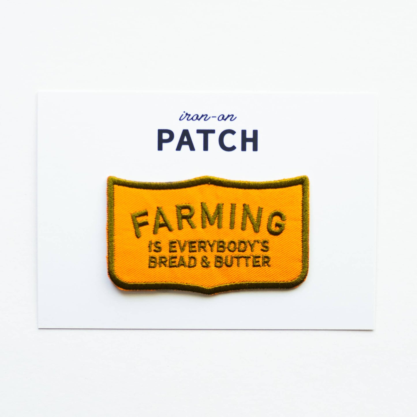 Embroidered 'Farming is Everybody's Bread & Butter' Iron-on Patch