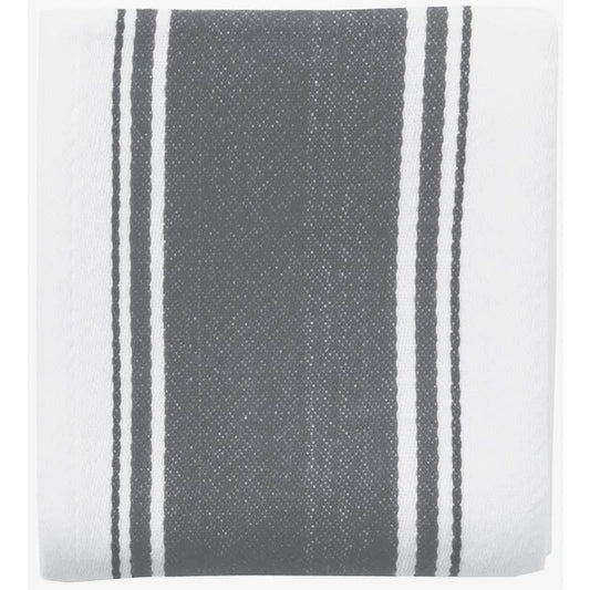 Striped Cotton Tea Towel - Slate Grey