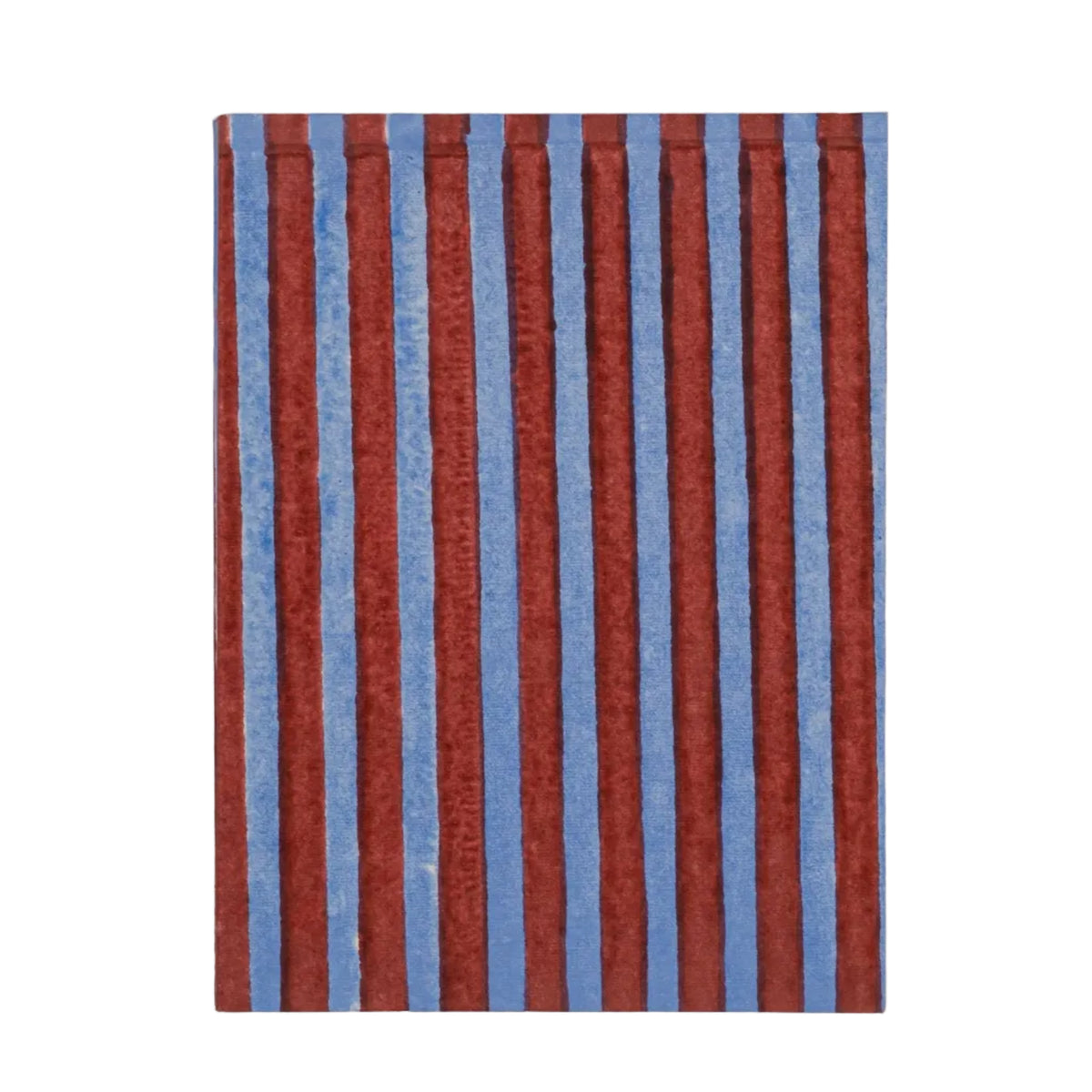 A5 Block Print Notebook - Red & Blue Stripes