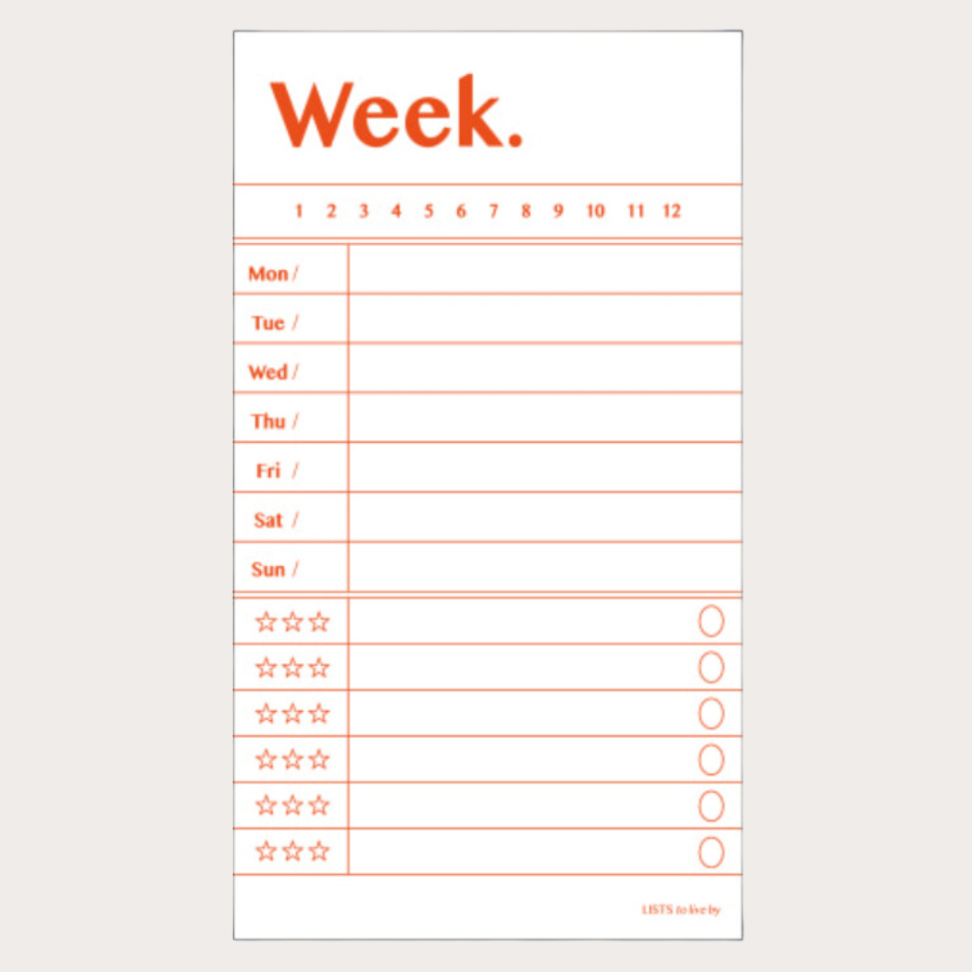 Paperian Lists To Live by 'Weekly' Memo Pad