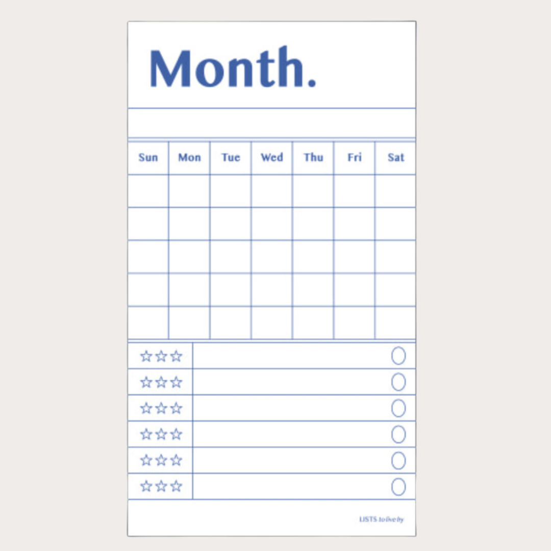 Paperian Lists To Live by 'Monthly' Memo Pad