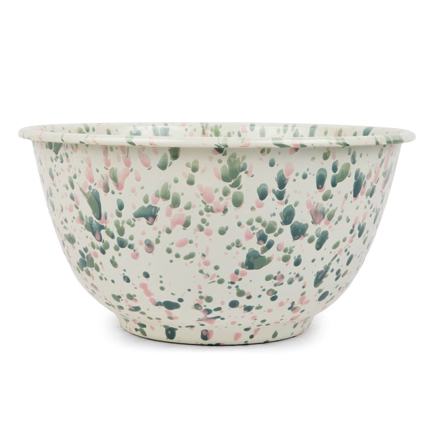 Catalina Enamelware Salad Bowl: Mint Hibiscus