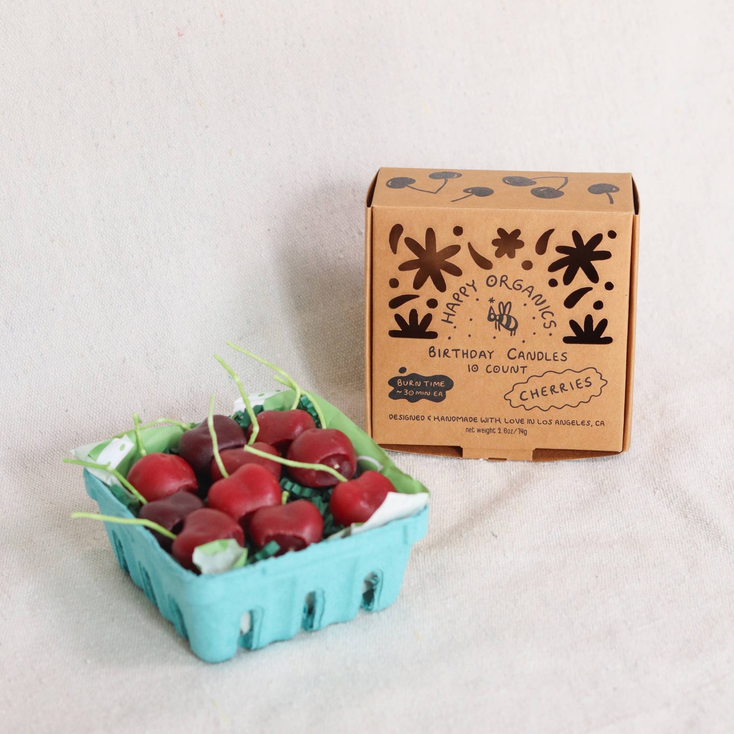 Dark Cherry Beeswax Birthday Candles - 10