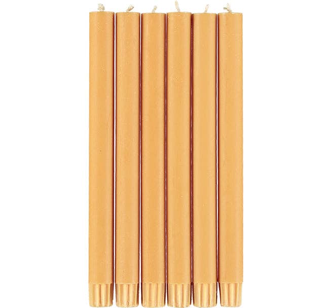 Saffron Yellow Dinner Candles - Pack of 6