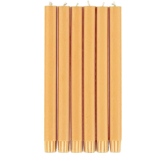 Saffron Yellow Dinner Candles - Pack of 6
