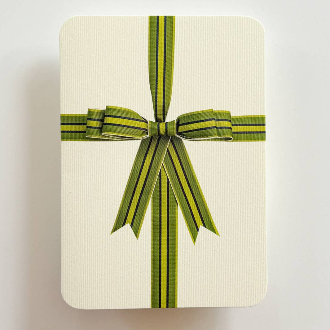 Green Bow Greeting Card