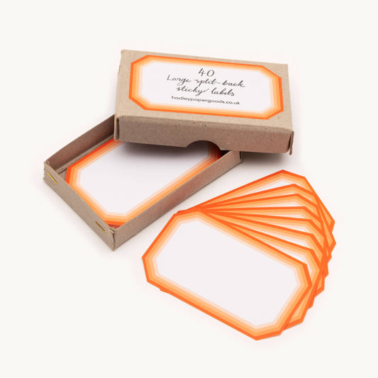 Geometric Orange Labels (box of 40)