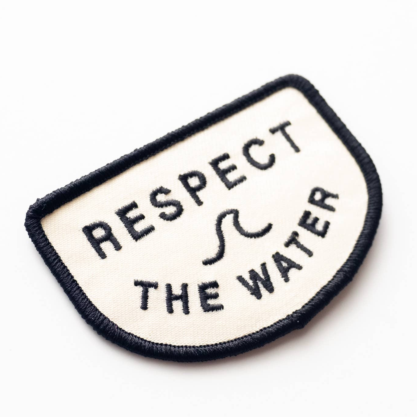 Embroidered 'Respect the Water' Iron-on Patch