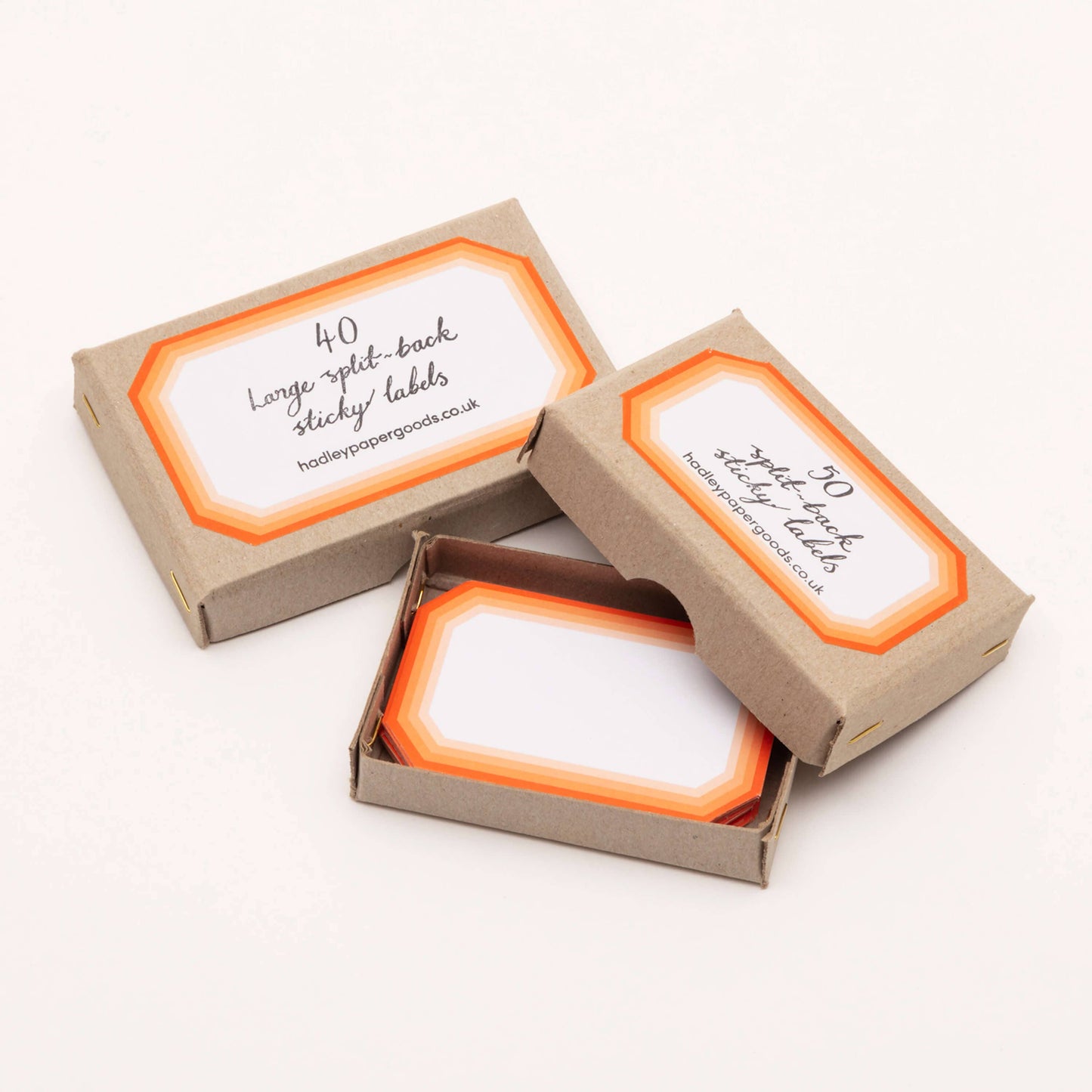 Geometric Orange Labels (box of 40)