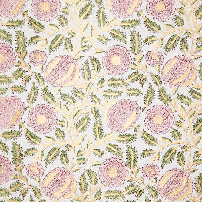Block Printed Wrapping Paper - Marigold Blush