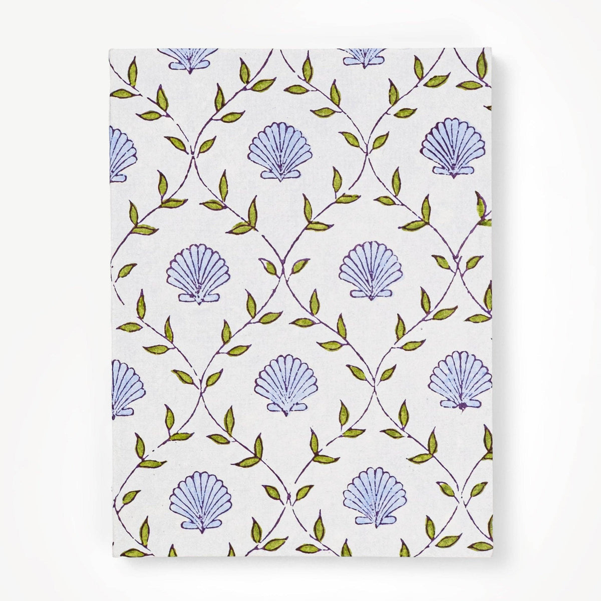 Seashell A5 Block Print Notebook - Blue Seashell