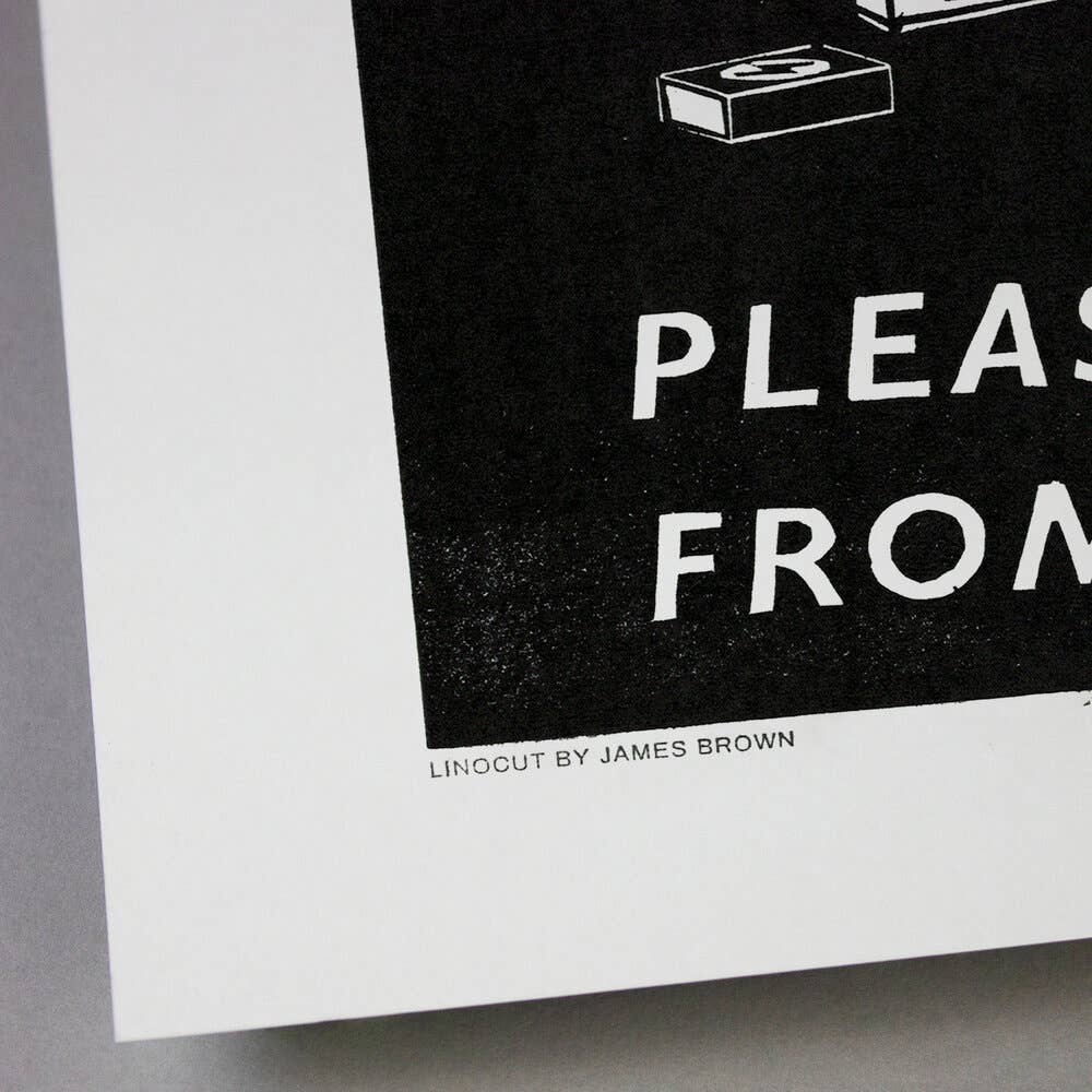 NO SMOKING Linocut Print