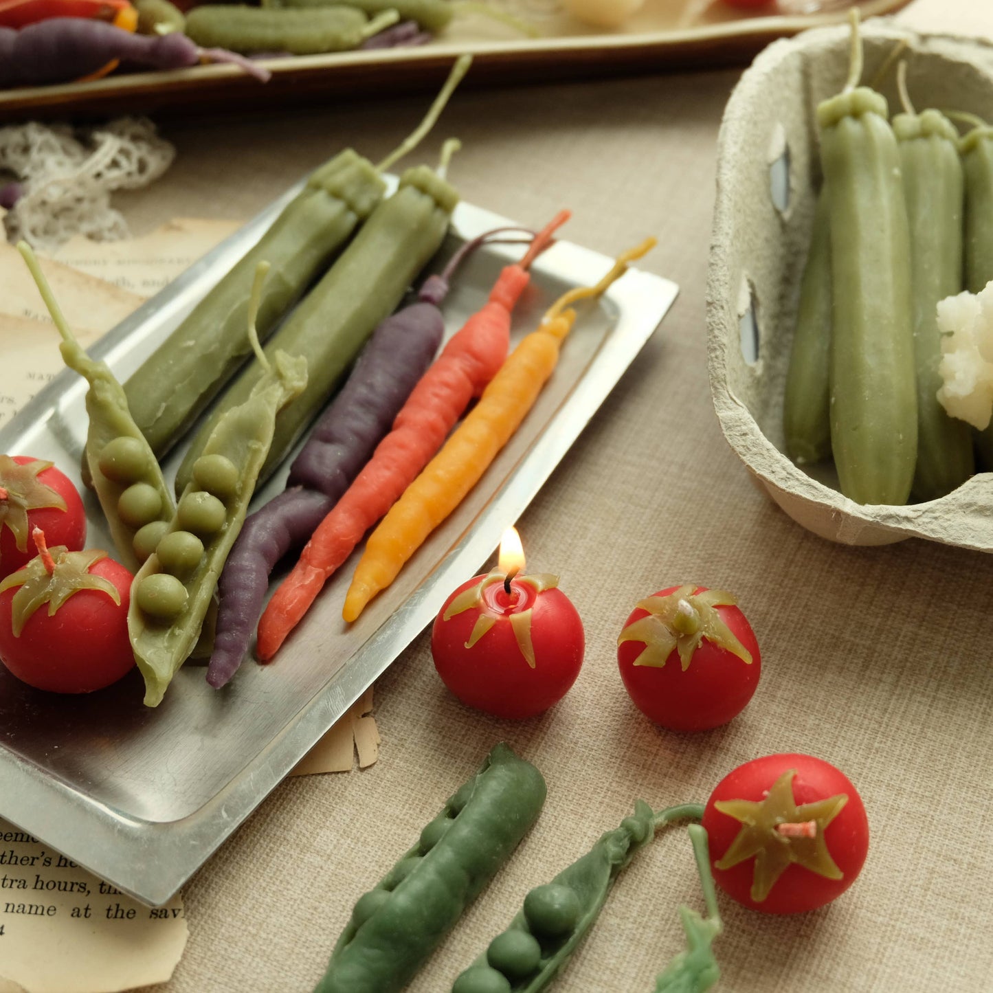  Happy Tomato Birthday Candles - set of 8