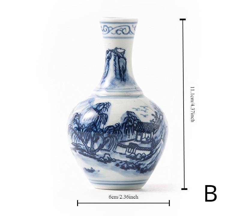 Hand-painted Blue and White Porcelain Vase