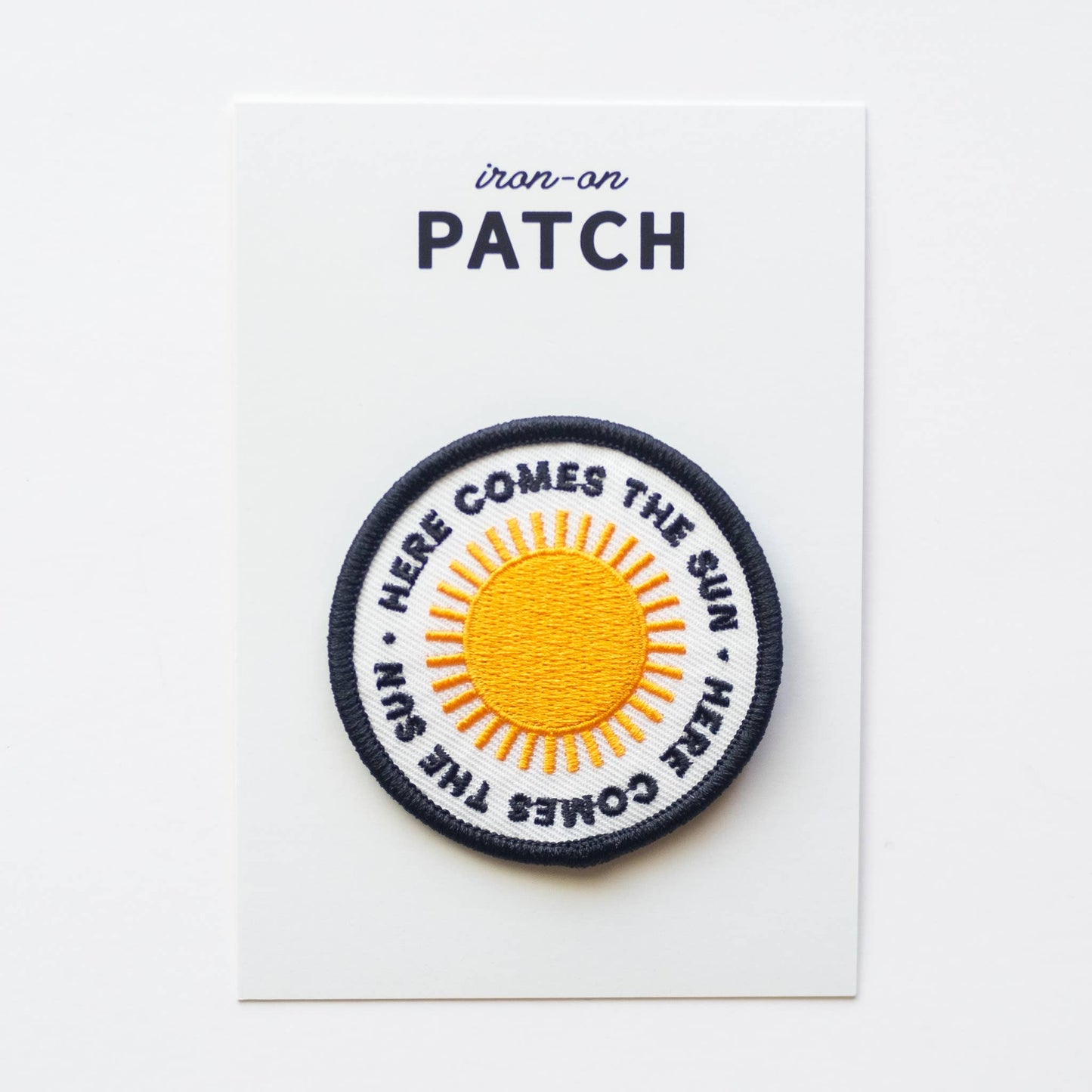 Embroidered 'Here Comes the Sun' Iron-on Patch