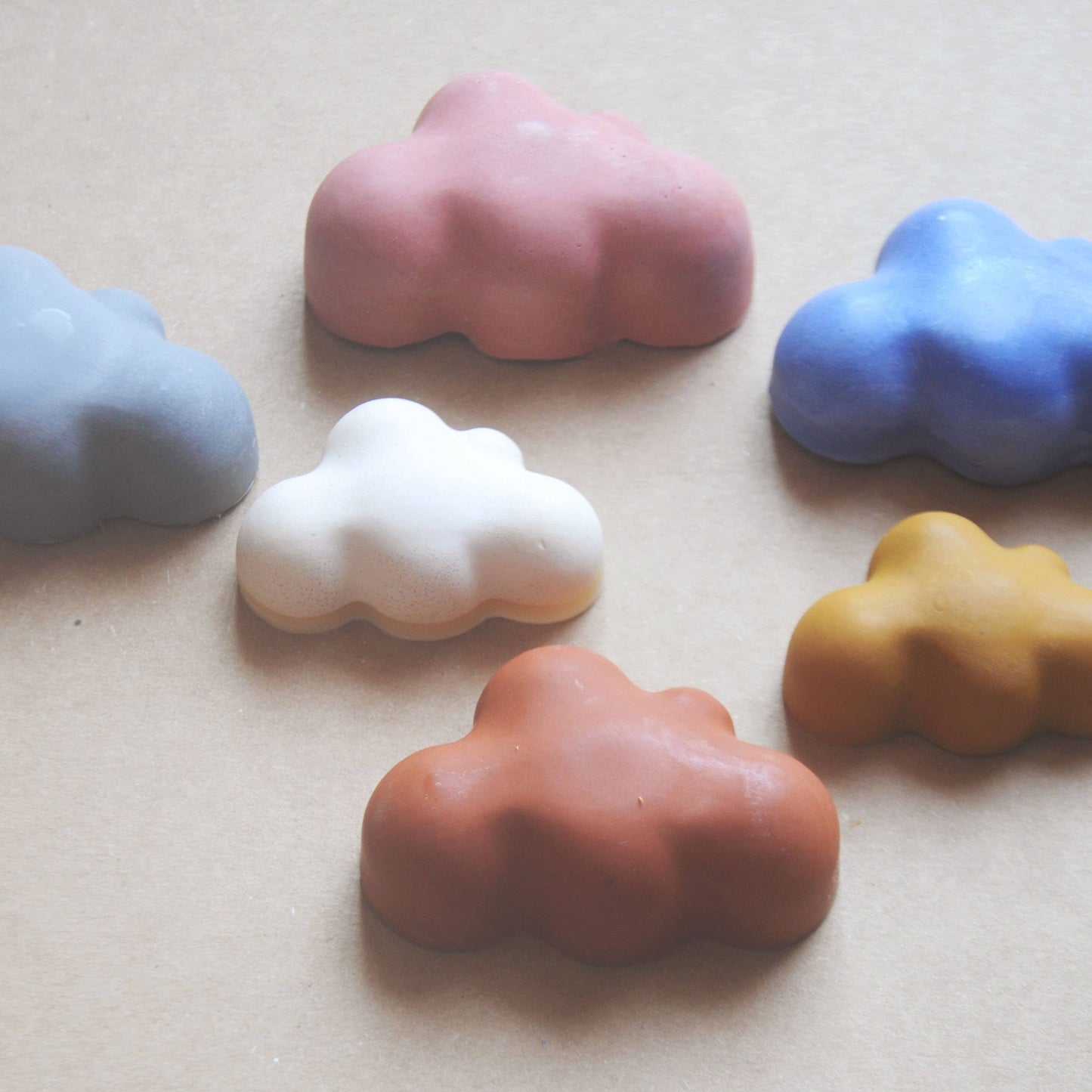 Fluffy Cloud-Shaped Jumbo Beeswax Crayons – Set of 5