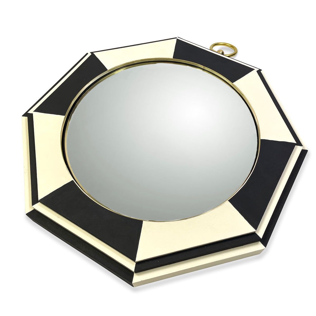 Large Octagon - Handpainted Black & White