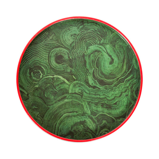 Medium Malachite Tray with Atomic Red Border
