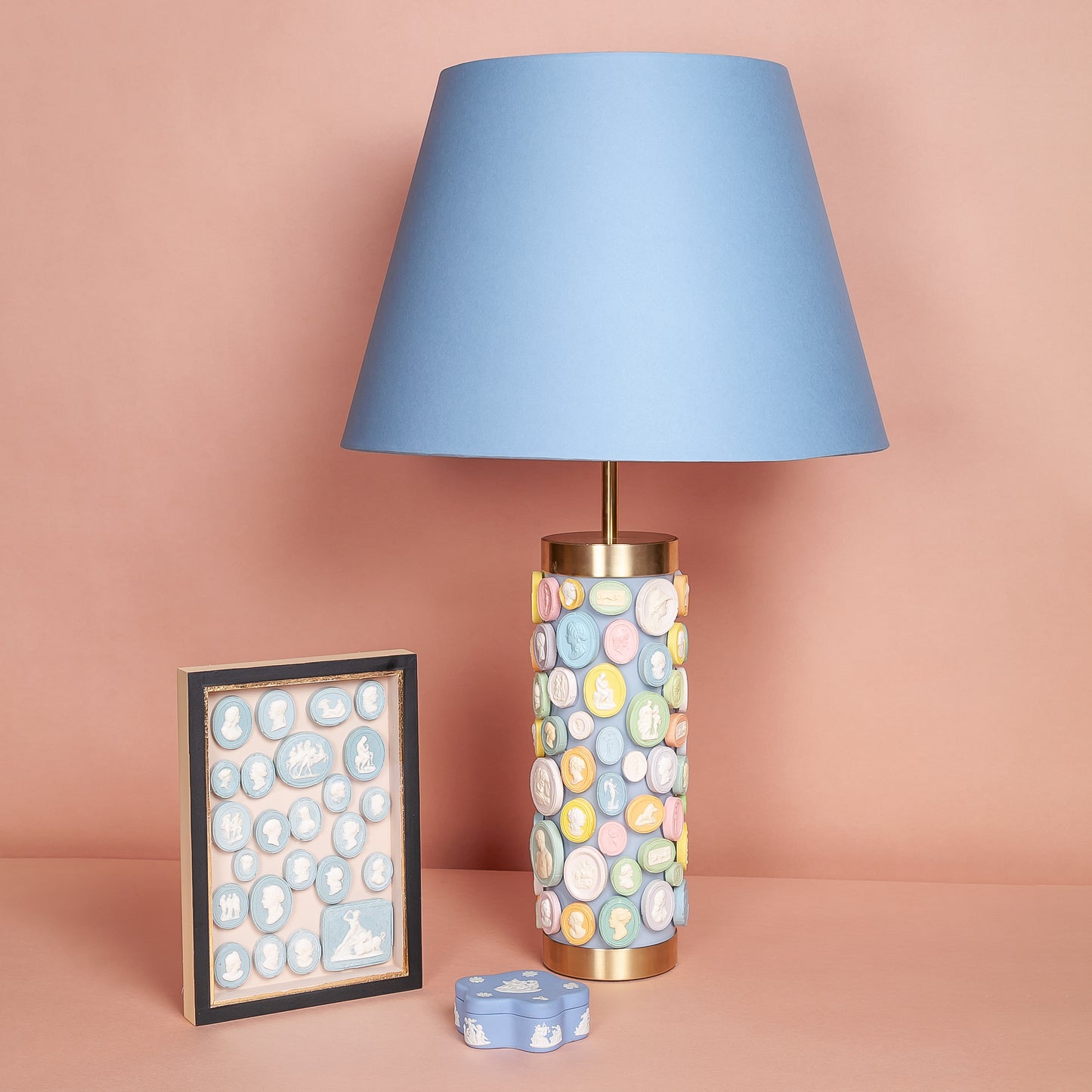 Intaglio Glass & Brass Lamp