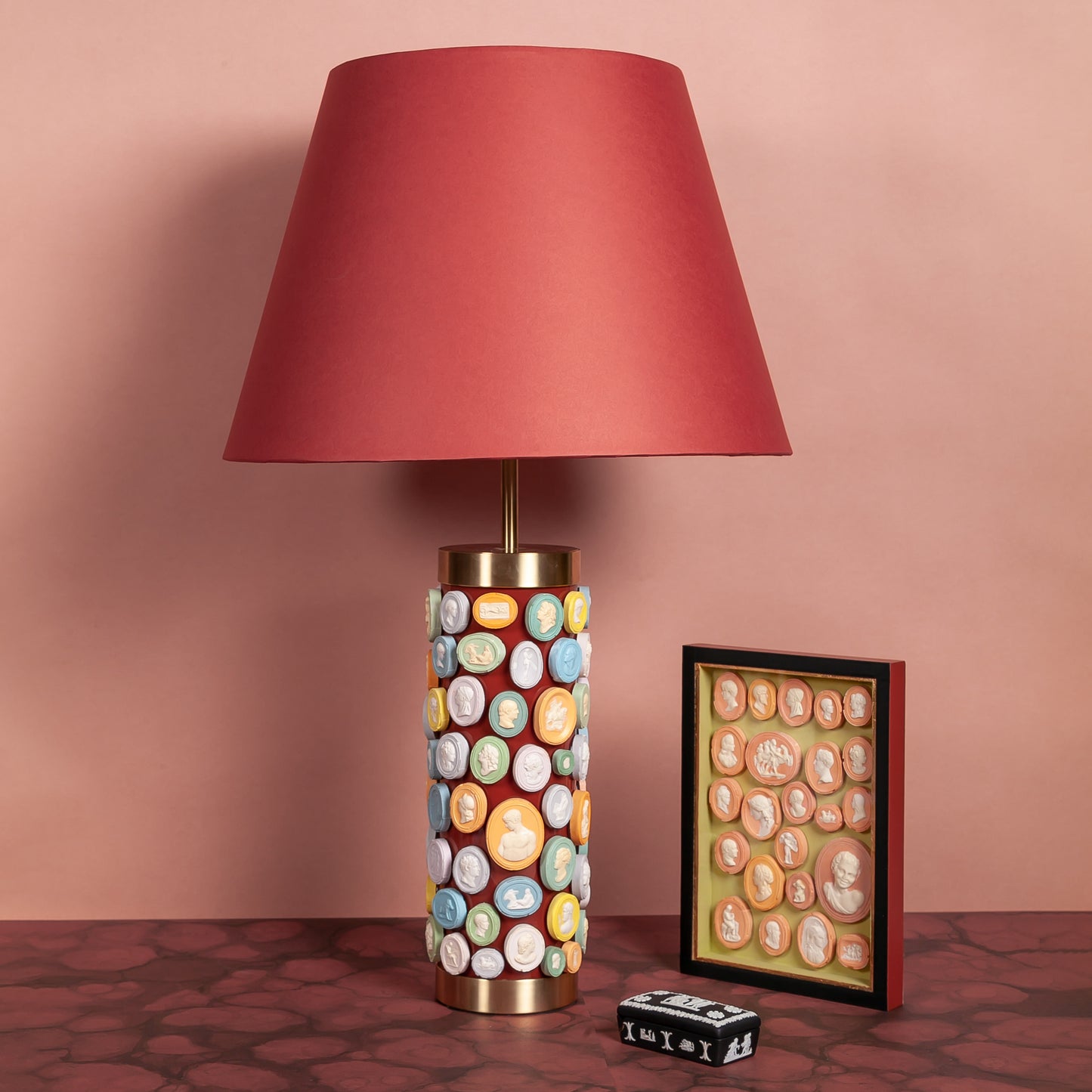 Intaglio Glass & Brass Lamp