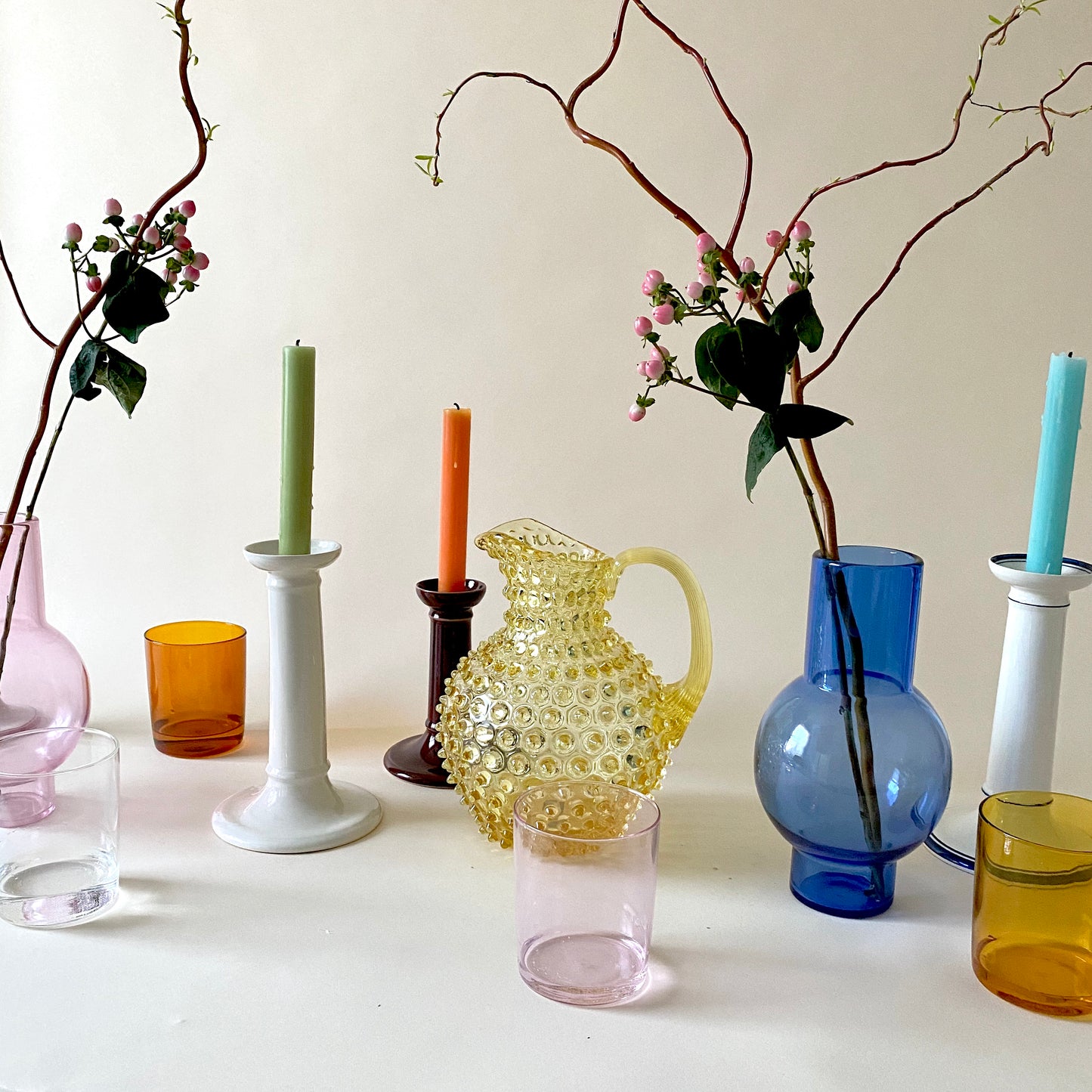 Large Mouth-Blown Tumbler - Amber