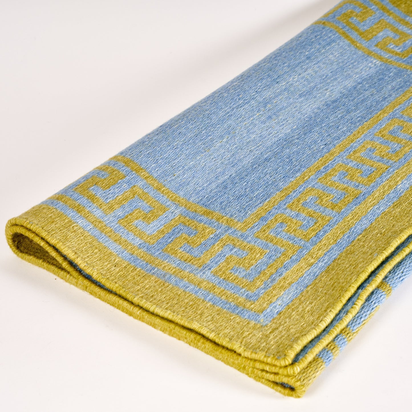 Blue & Green Greek Key Rug