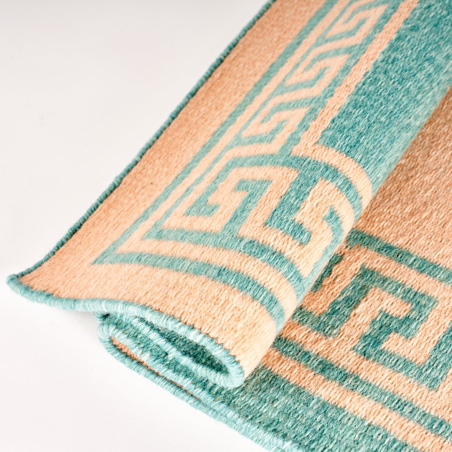 Pink & Green Greek Key Rug