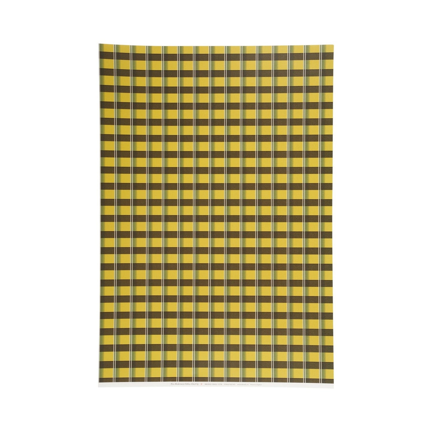 Biedermeier Check Patterned Paper - 5 Sheets Of Yellow/Khaki Paper