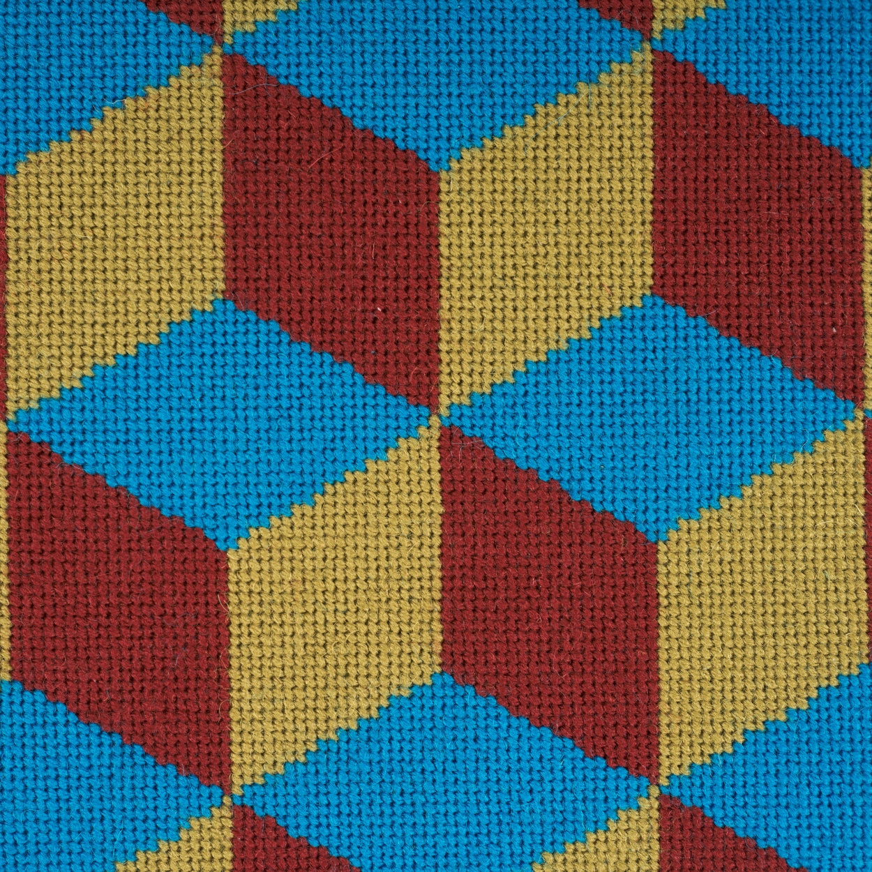 Falling Cubes Cushion - Blue