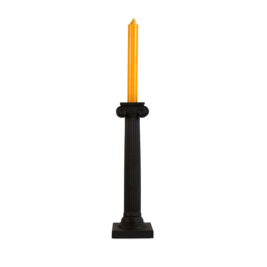 P&H Black Basalt Ionic Column Candlestick