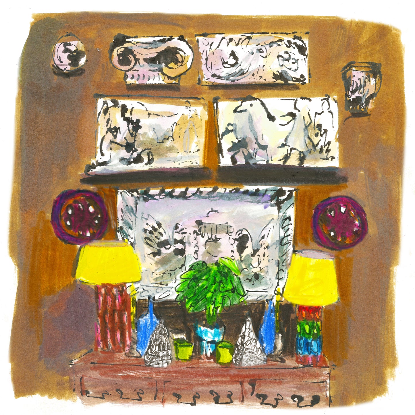 Scrolling Vine Plaster Plaque