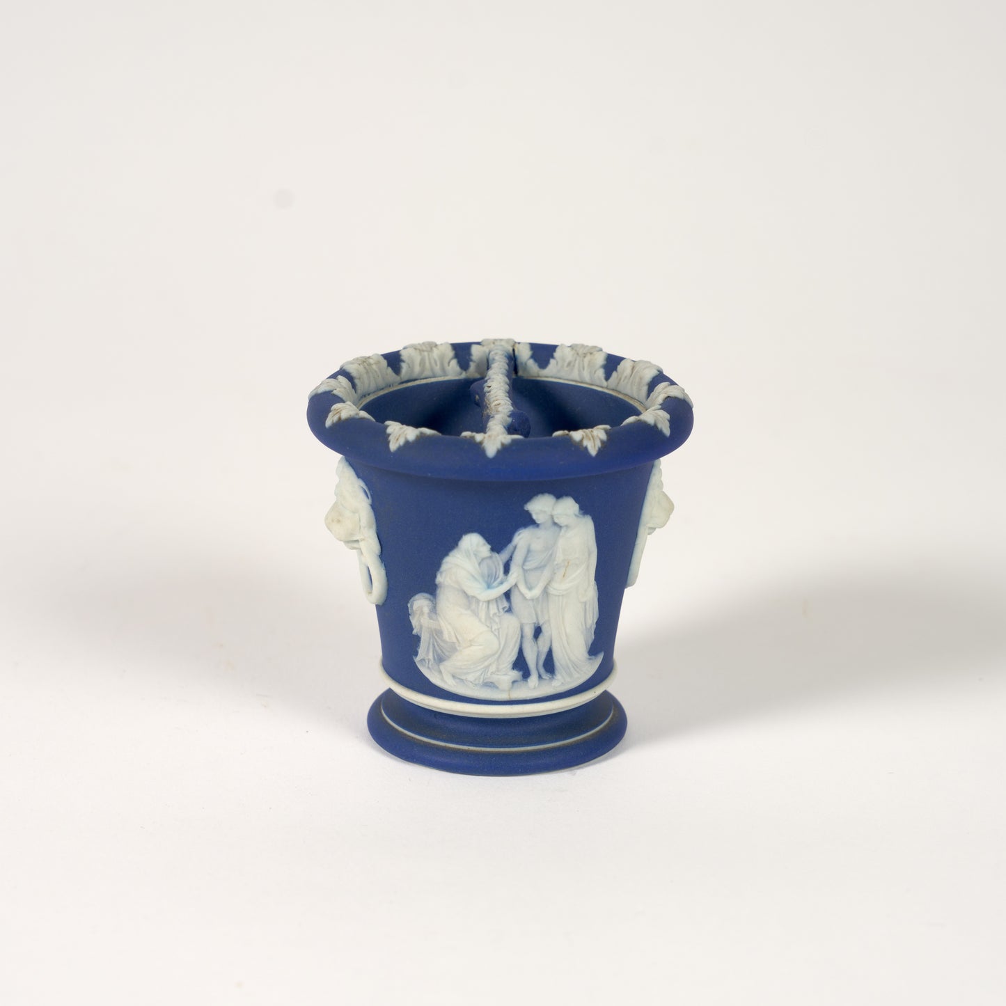 C19th Blue & White Jasperware Vase
