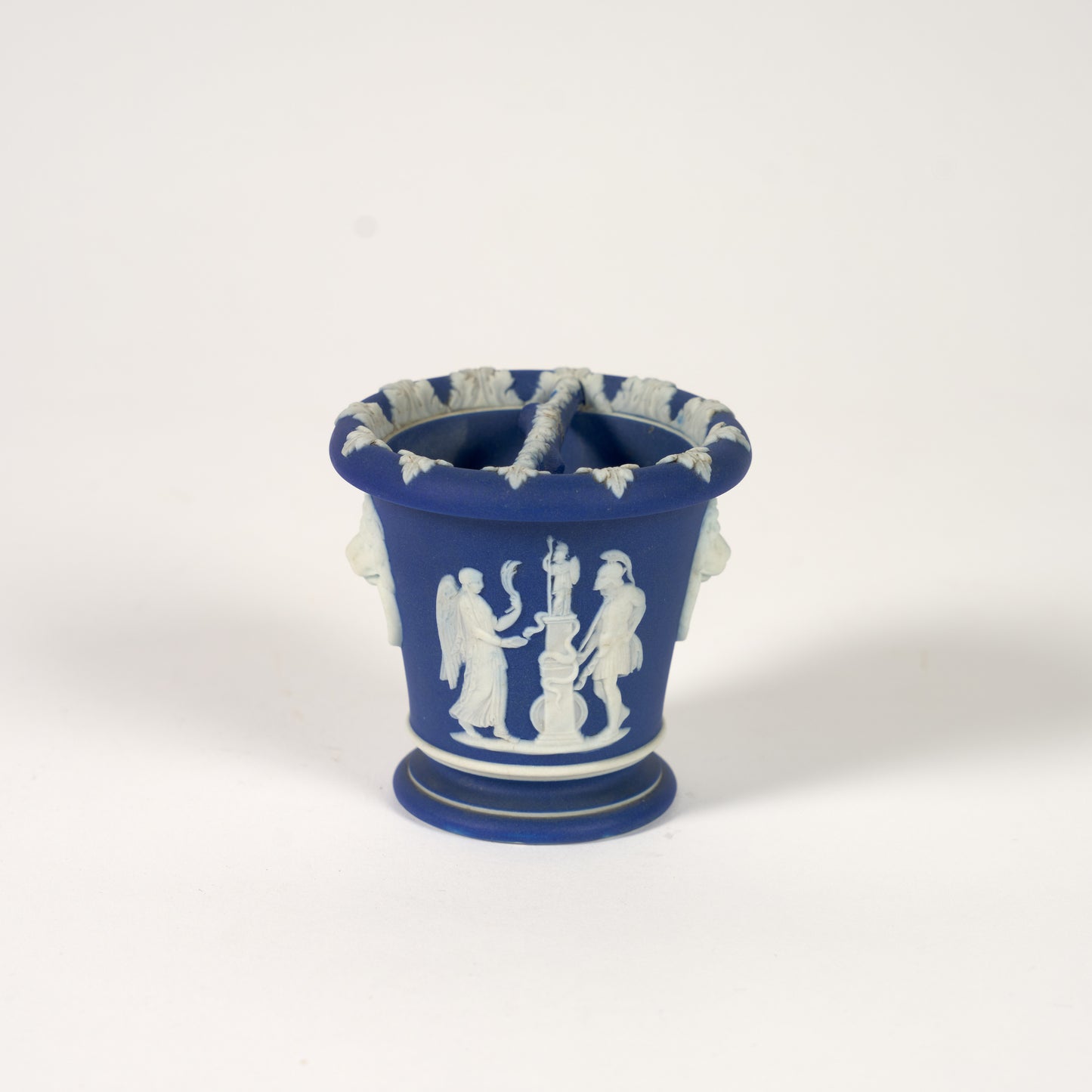 C19th Blue & White Jasperware Vase