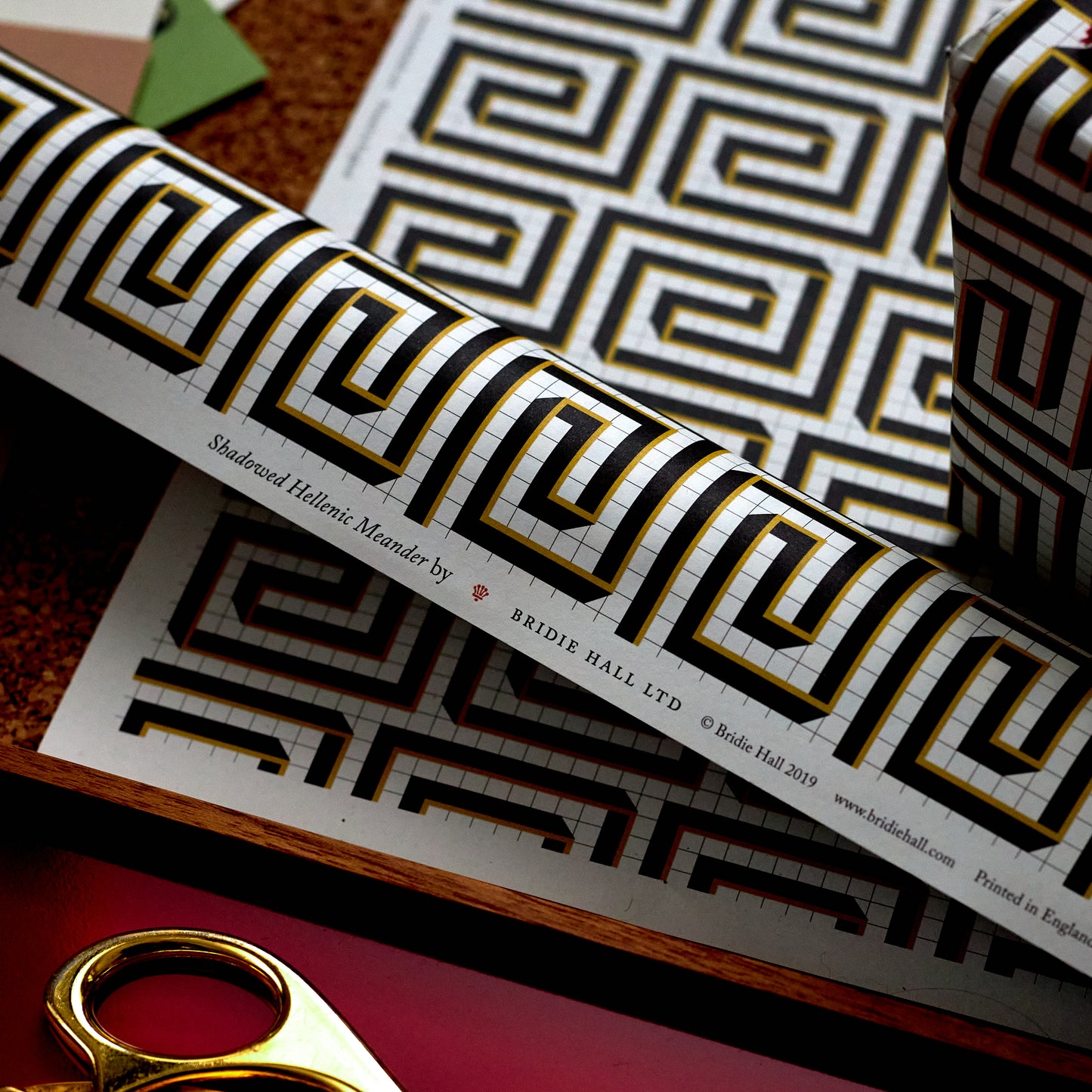 Shadowed Meander - 5 Sheets Of Paper