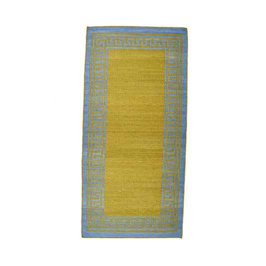 Blue & Green Greek Key Rug