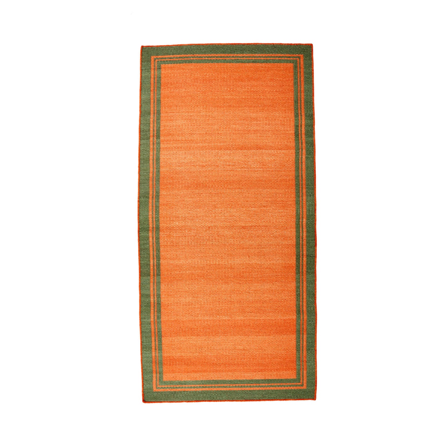Green & Burnt Orange Borders Rug