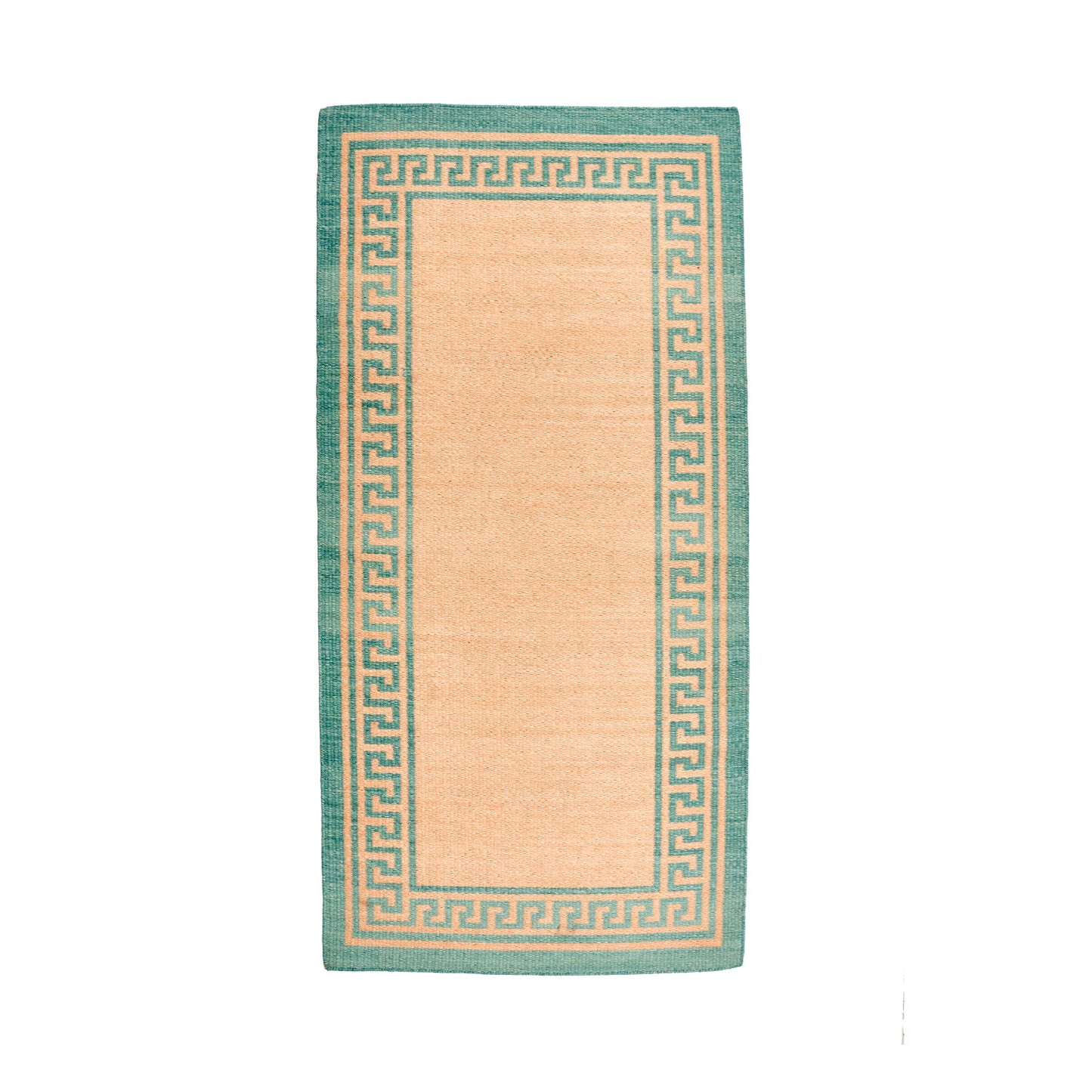 Pink & Green Greek Key Rug