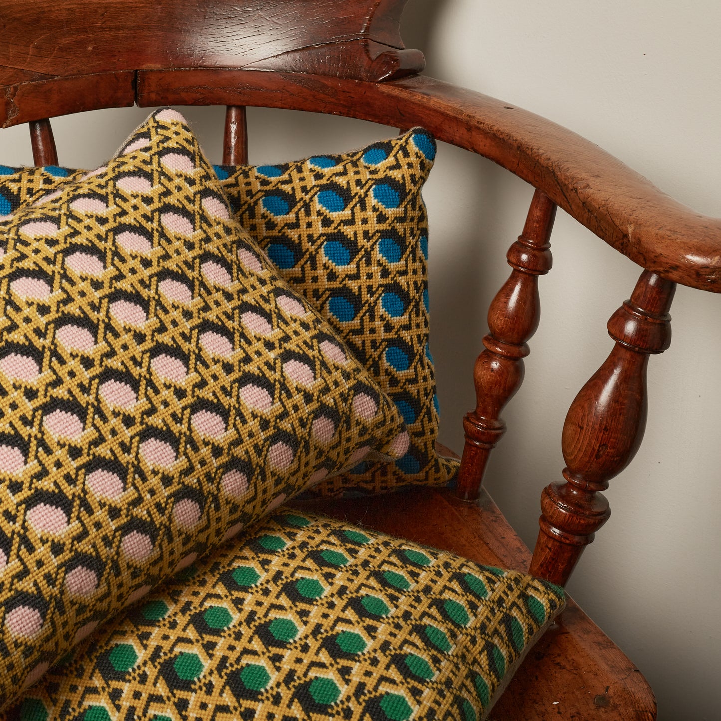 Regency Caning Cushion - Teal