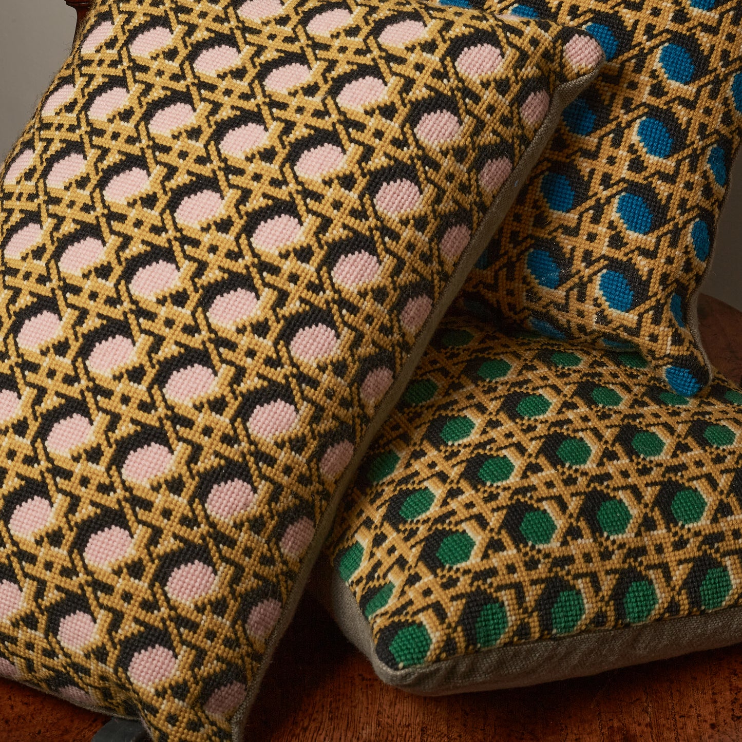 Regency Caning Cushion - Teal